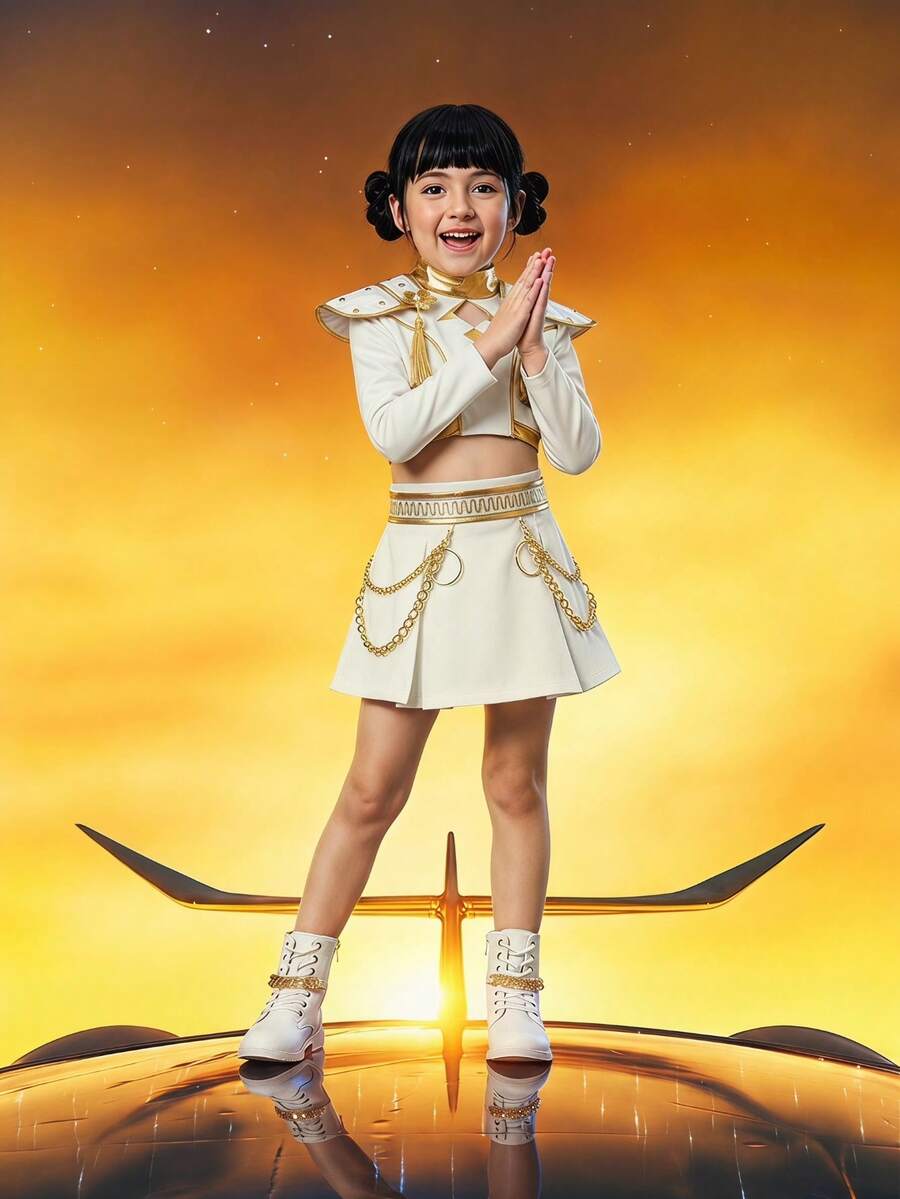 MINKOJA MINKOJA 女童裙子舞蹈服套装 万圣节嘉年华角色扮演亲子装 生日派对礼物 儿童精美 - 白色 - 查看 1