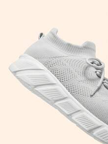 CUCCOO BASICS Ladies' Fashionable Grey Cloth Lace-Up Lightweight Running Outdoor Sneakers, Comfortable And Breathable, Suitable For Jogging, Commuting And Casual Walking Back To School - Grey - View 8