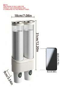 1 pieza Dispensador de vasos desechables montado en la pared junto al dispensador de agua, Soporte de vasos de papel de alta gama, Estante de almacenamiento de vasos de agua, Estante de almacenamiento para barra - Multicolor - Ver 3