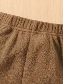 SHEIN Young Boy Autumn/Winter Casual Sweatshirt And Sweatpants 2 Pieces Set - Bronze - View 4