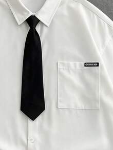 Manfinity RebelGame Men's Plus Size Summer Casual Tie Shirt Back-To-School Graduation White - Multicolor - View 4