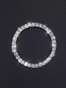 1pc Car Single Key Start Button Decorative Ring Inlaid Diamond Crystal Ignition Ring White With Rhinestone Sparkle Bling Interior Accessory For Most Cars Note Size May Not Fit All Car Models - A - View 9