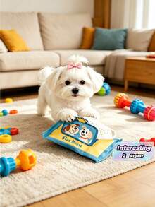 1/2pcs  Pet Toy Dog Tissue Box Toy, Self-Entertainment Chew Toy, Interesting & Intellectual Puzzle Toy For Small/Medium Dogs - Multicolor - View 2