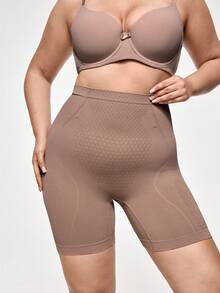 SHAPORA Talla grande Shorts de fajas de talle alto - Marrón Mocha - Ver 4
