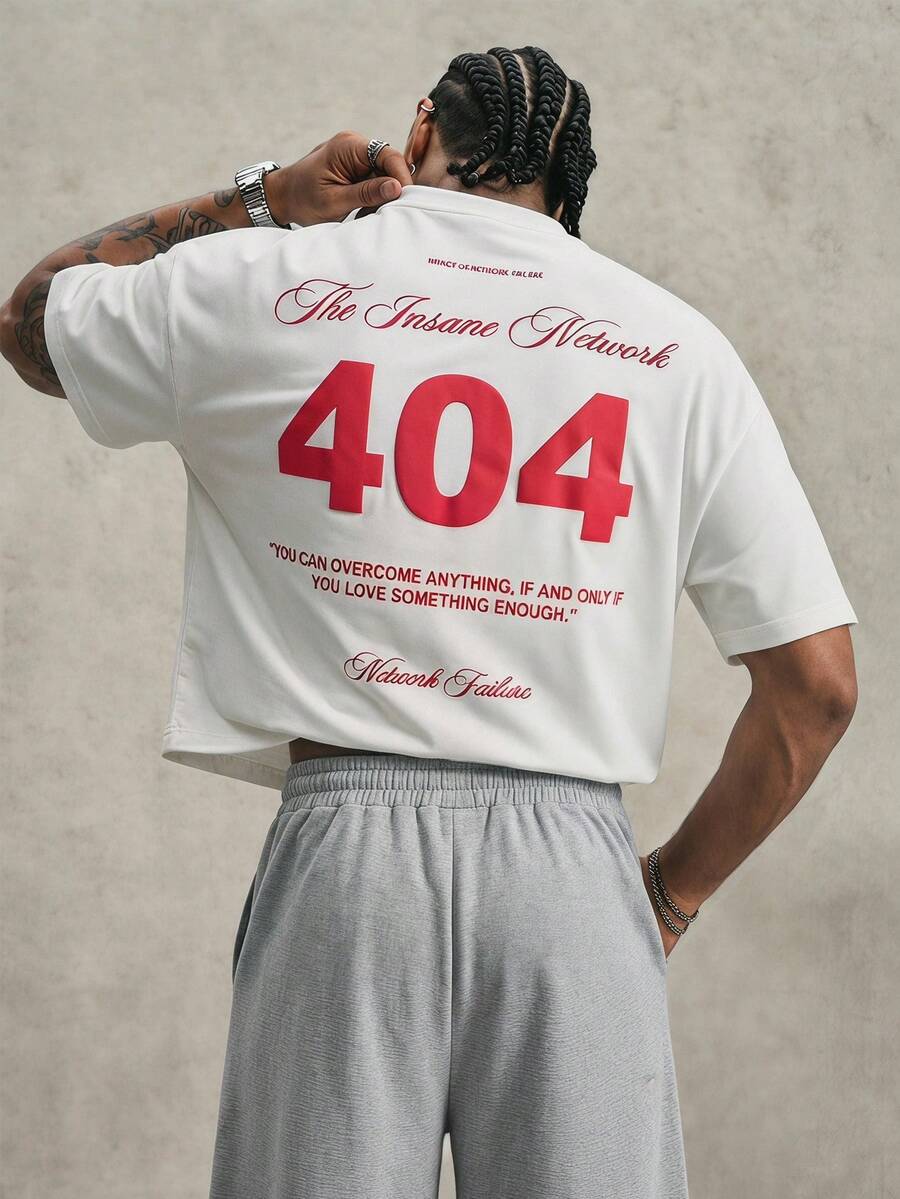 PAVTROS Men's New Design Letter Print Sports T-Shirt And Pants Set Graduation Red And White Summer Street Wear - White - View 1