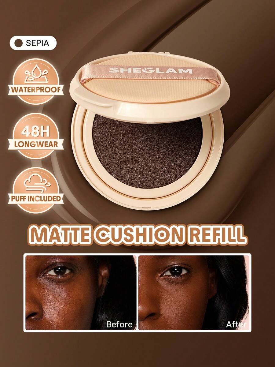 SHEGLAM Lock & Go Long-Lasting Cushion Foundation (Refill)-Sepia - Sepia - View 1