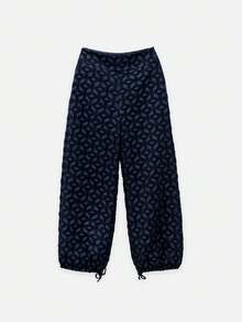 Nöista Women's All-Over Print Casual Versatile Daily Travel Long Pants - Navy Blue - View 6