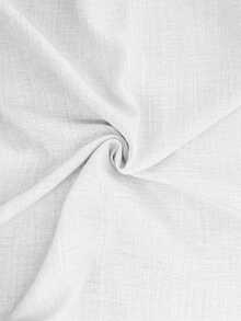 SHEIN LUNE Women's Casual Solid Color Linen-Like Shirt, Spring/Summer,Summer Top - White - View 7