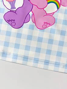 SHEIN X Care Bears 女款格紋印花休閒細肩帶背心上衣 - 白色 - 查看 5