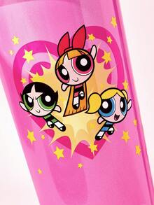THE POWERPUFF GIRLS X SHEIN 500ml /16 Oz 真空保溫不鏽鋼杯，1個防漏蓋，適用於熱飲/冷飲，適用於大多數杯架，禮物靈感，派對，節日，情人節 - 玫紅色 - 查看 8