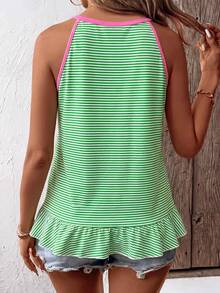 EMERY ROSE Women's Spring/Summer New Hot-Selling Color Block Design Striped Pattern Casual Versatile Plus Size Camisole And Tank Top - Multicolor - View 2