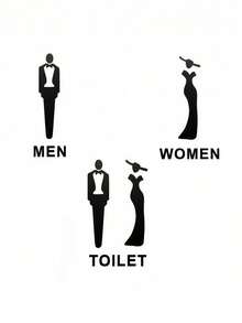 1 PC Acrylic Toilet Sign With 3D Three Dimensional Male And Female Symbols Suitable For Office Public Restroom Indication Plaque Waterproof Easy Clean Wall Mountable - 1PC - View 5