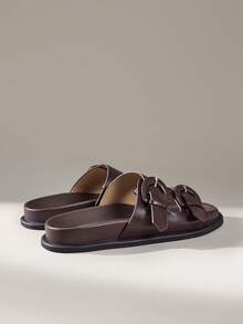 Solecia Zapatos de mujer Moda femenina Marrón moca Comodidad Sandalias planas Boken de playa Sandalias planas de mujer - Marrón Mocha - Ver 9