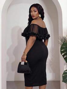 Veslaya 2026 Spring Summer Women's Plus Size New Music Festival Anniversary Graduation Season Basic Versatile Cruise Travel Sexy Beach Cocktail Elegant Black - Black - View 3