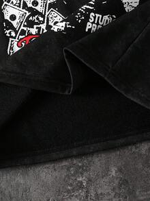 2pcs Tween Boys Simple Fashion High Street Snowflake Pattern Crew Neck Pullover Knit T-Shirt And Shorts Set, Graphic Print Streetwear Style, Comfortable Fabric, Fit, Spring/Summer New Arrival, Suitable For Multiple Seasons And Occasions - Black - View 5