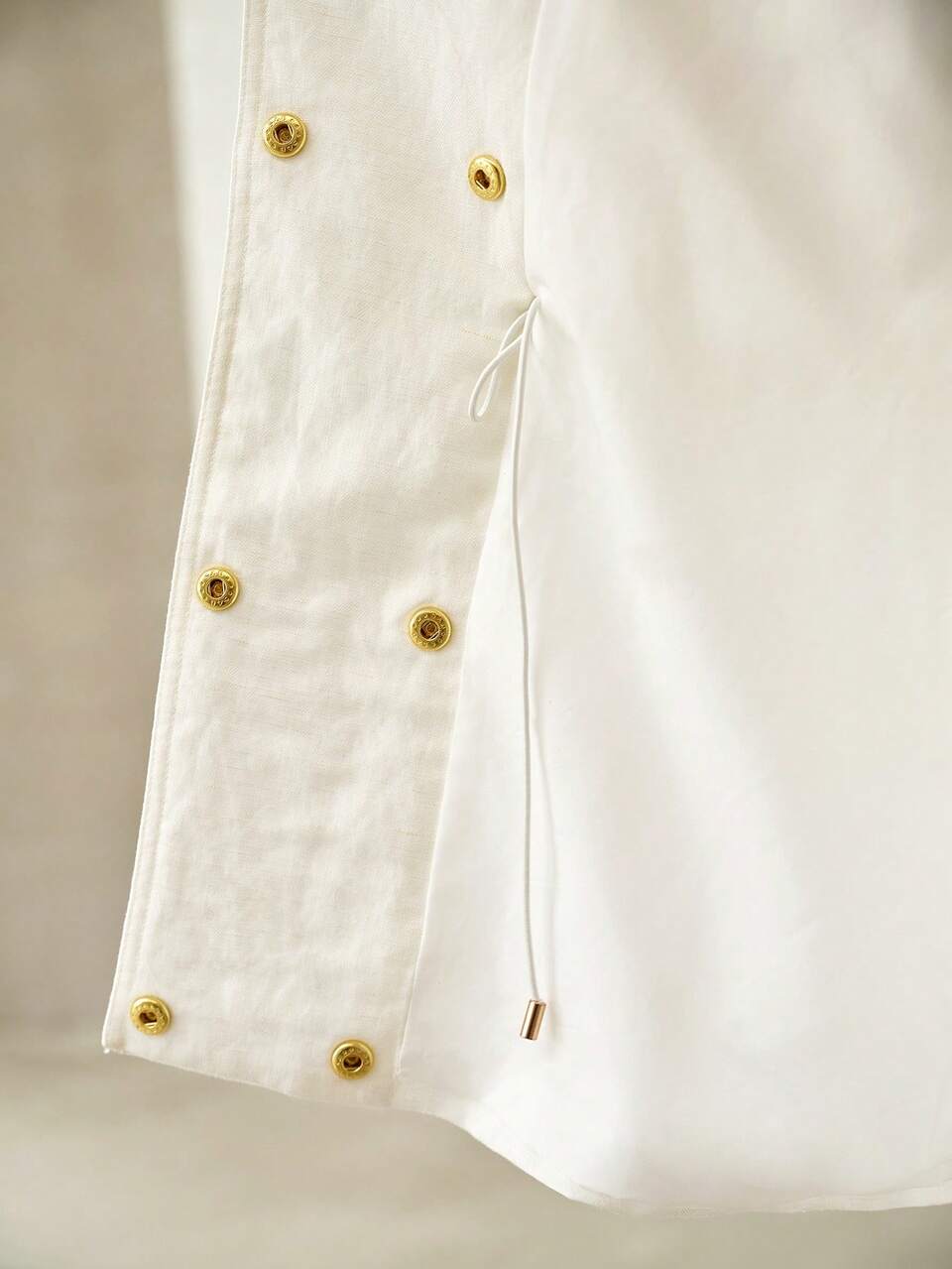 MOTF SPRING SUMMER LYOCELL LINEN BLEND DOUBLE BREASTED SLEEVELESS COAT