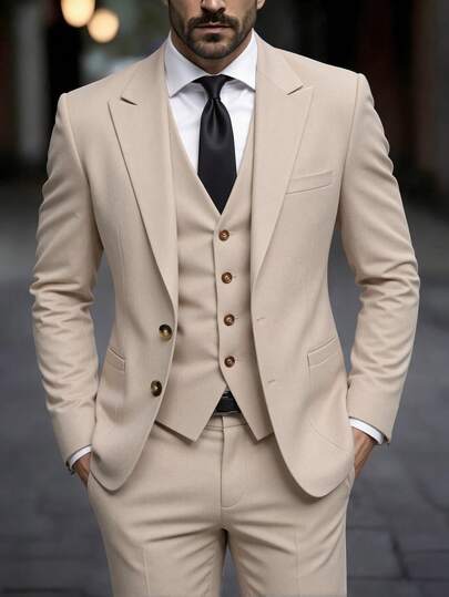 Manfinity Mode Men's Business Casual Suit Set