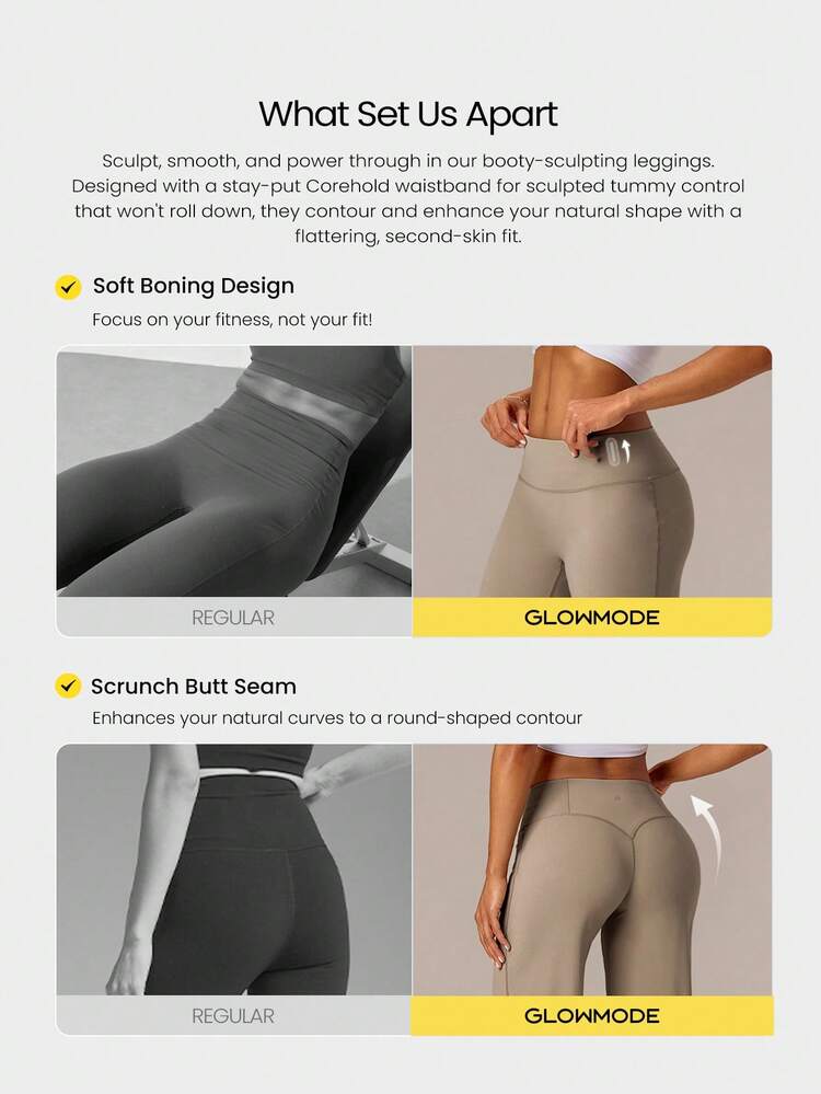 29" FeatherFit™-Air Body Flow Peakbum Tummy Control Scrunch Butt Workout Petite Pants With Back Pocket Training Gym Fitness Daily Active Wear