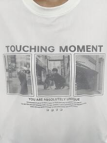 DAZY Women's Slogan Print Round Neck Short Sleeve Casual Streetwear Versatile T-Shirt Graphic Tee Everyday White Autumn Cute Top - White - View 7