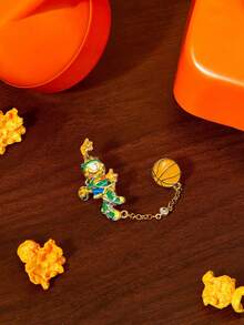 GARFIELD | SHEIN New Creative Cartoon Animal Pattern Printed Keychain 1PC, IP Joint Design, Cute Personalized, Simple And Generous, Can Also Be Used As Accessories, Suitable For Various Parties, Concerts, Festivals, Exquisite Gifts - Gold - View 3