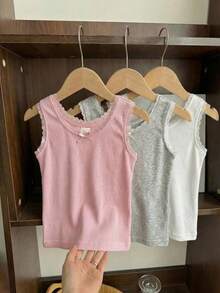 DAZY Young Girls Fitted 3 Pieces Set With Bow Decor Tank Top, Autumn Summer - Multicolor - View 8