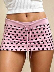 Rina Fox Women's Drawstring Low Waist Basic Shorts - Pink - View 5