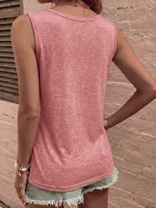 EMERY ROSE Fashion Casual Retro Color Block Striped Print Basic U-Neck Women's Tank Top - Multicolor - View 2