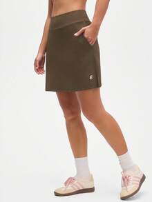 Gameset SHEIN Sport New Versatile High-End Women's Sports Running Skirt - Coffee Brown - View 8
