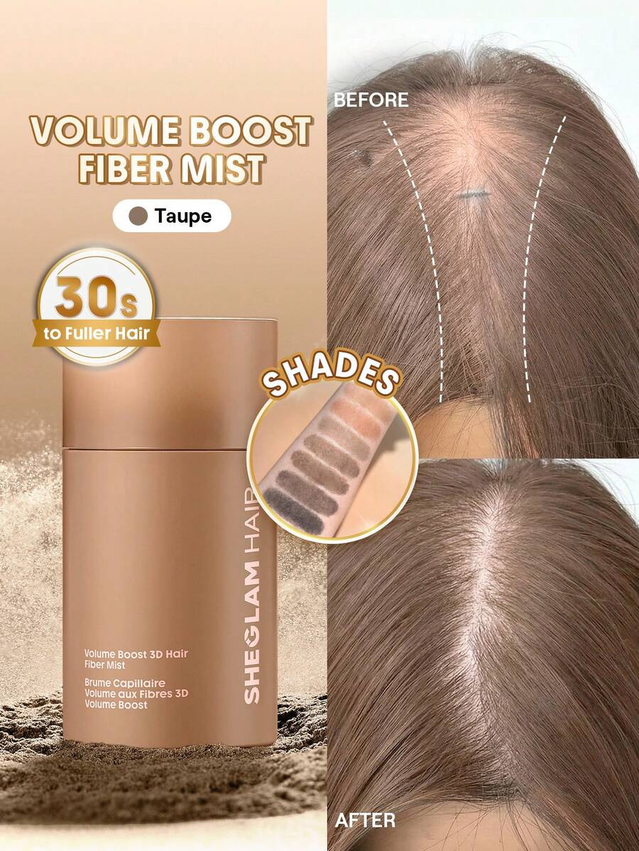 SHEGLAM HAIR 豐盈3D增發纖維噴霧 - 灰褐色,增髮纖維,增髮纖維,30秒內令秀發更顯豐盈,3分鐘定型,72小時持久定型,男女通用,適用於髮際線、髮縫、頭頂、白髮,瞬間遮蓋稀疏發區 禮物 粉紅色的 化妝品 海灘 節慶 護髮 假期 夏天 美髮配件 返校 旅行 - Taupe - 查看 1