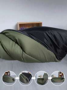 1pc Pet Bed – Removable & Washable, All-Season Semi-Enclosed Design For Small & Large Dogs - Army Green - View 6