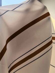 Manfinity Homme 2pcs Men's Vertical Striped Short Sleeve Shirt And Shorts Set, Summer, Cozy Outfits - Coffee Brown - View 4