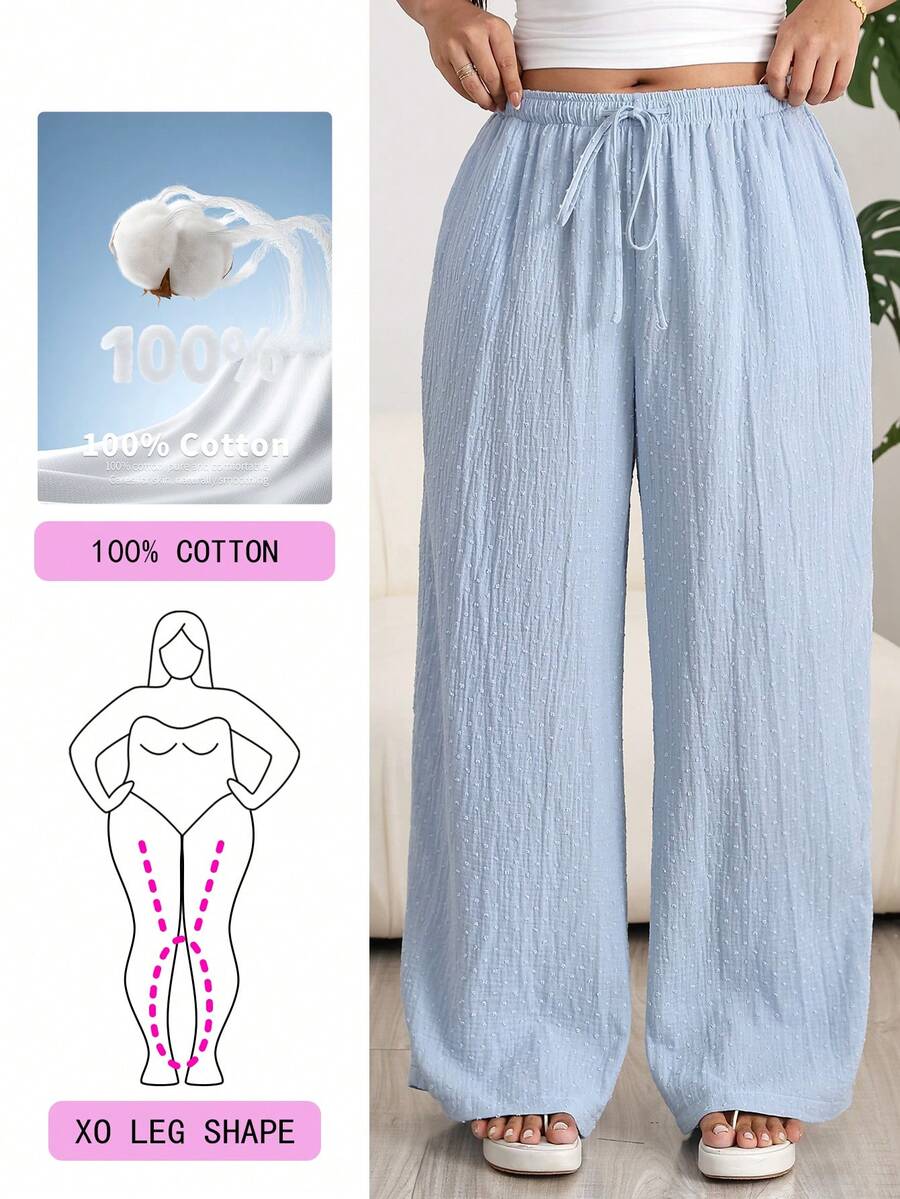 Solflare Pantalones de talla grande de unicolor versátiles y casuales para el verano - Multicolor - Ver 1