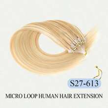12-22inch Straight 50 Strands /Pack Invisible Beads Thick Micro Ring Loop 100% Human Hair Extensions With Fishing Line No Glue Needed Easy To Shape For Thin Hair And Salon Use All Women Daily Use Smooth And  Soft Silky Healthy Human Hair Extensions - Multicolor - View 28
