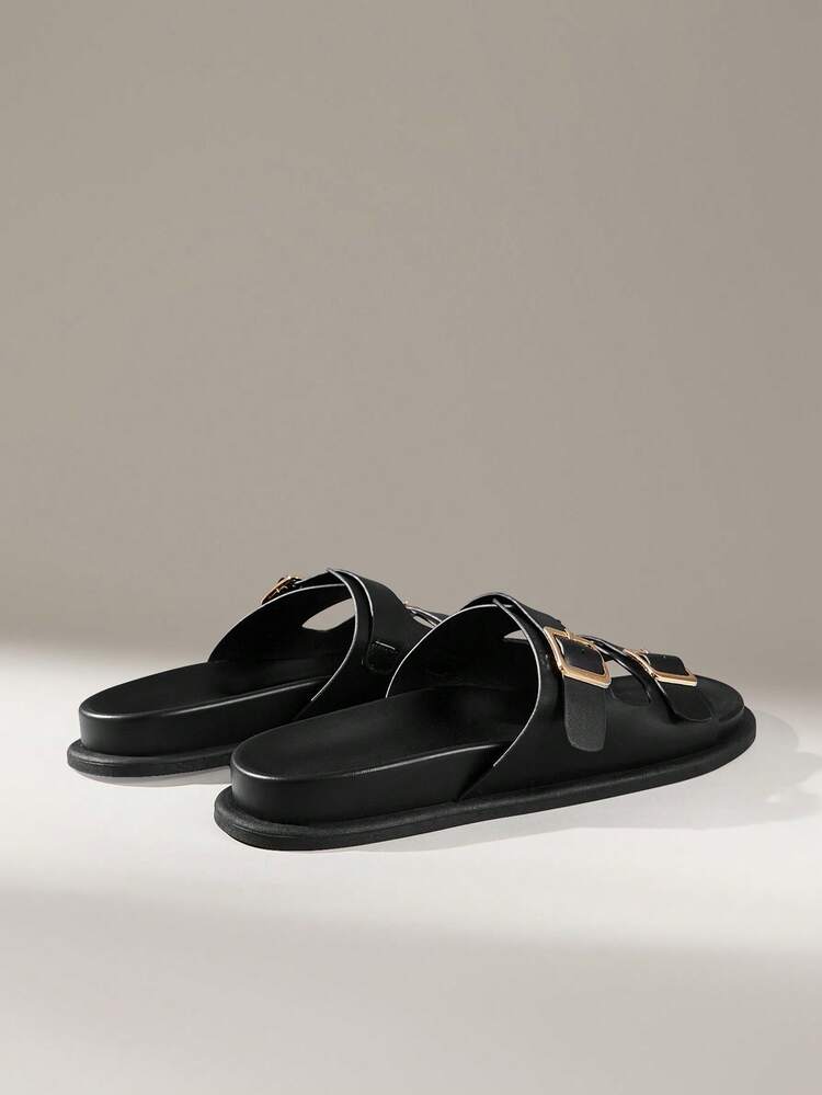 Solecia Dép sandal nam thời trang màu đen thoải mái đế bằng Boken đi biển - màu đen - Xem 4