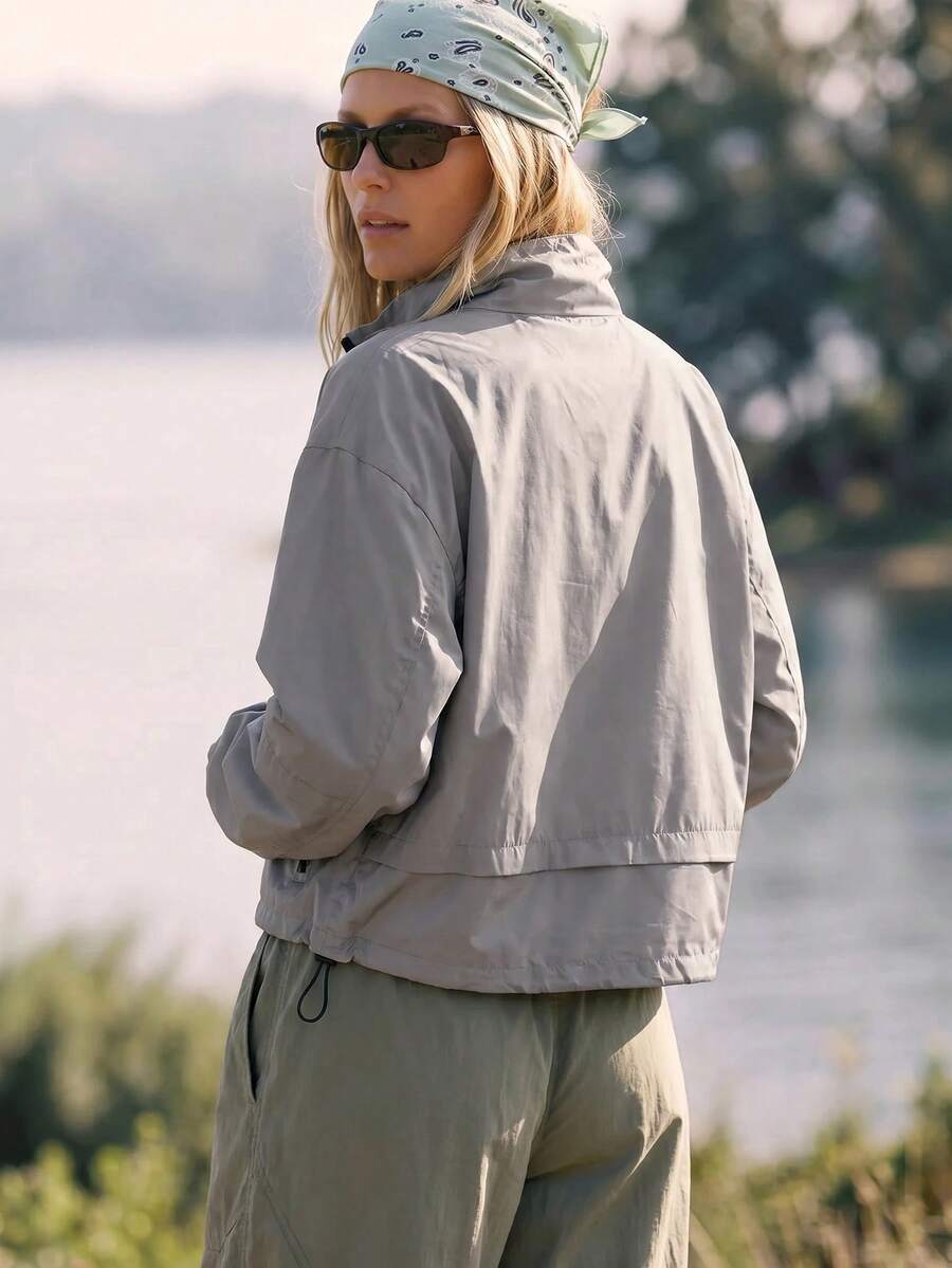 WanderVale Women's Softshell Hooded Outdoor Jacket Sports - Grey - View 1