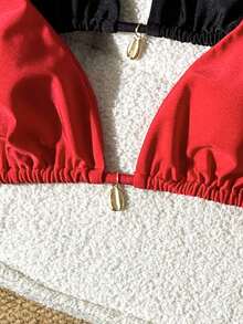 Swim Basics Bộ bikini 4 món cơ bản bóng màu đỏ & đen 26SS Xuân/Hè - Nhiều màu - Xem 4