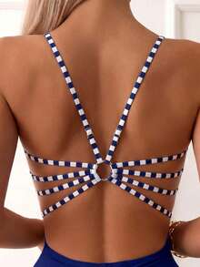 Swim Basics 2025 Backless Ruched Detail Women's One-Piece Swimsuit Suitable For Summer Beach - Multicolor - View 3