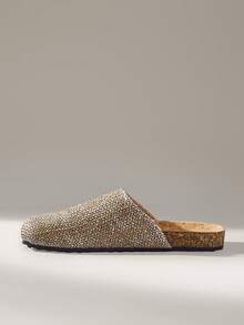 Solecia Women's Shoes Spring And Summer New Woven Grain Pattern, Round Toe Design, Backless, Comfortable And Simple Vacation, Women's Flat Shoes, Essential For Commuting, Casual Versatile, Dating, Afternoon Tea - Brown - View 10