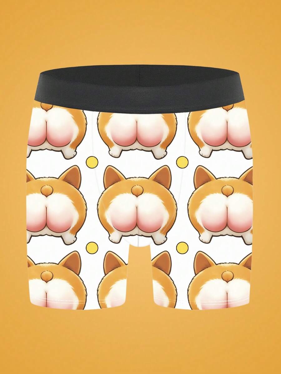 Notgurli Men's Printed Boxer Briefs Fashion (1pc/Pack) White With Black Polka Dots Summer - Multicolor - View 1