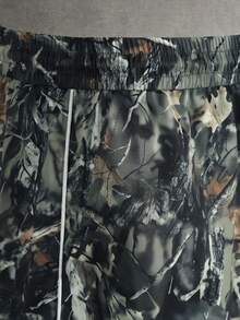 Manfinity Hypemode Pantalones cortos casuales para hombre con estampado de ramas y cintura con cordón, para vacaciones - Multicolor - Ver 5