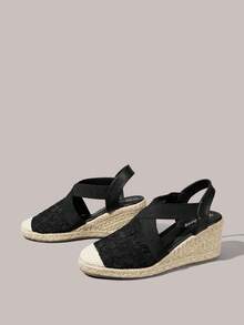 Styleloop Women's Wedge & Platform Shoes, Bohemian, Beach Vacation, Western Wind, Summer Wear, Travel Essentials - Graphite Black - View 2
