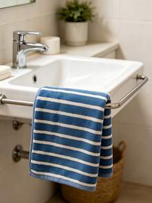 2 Buah Handuk Mandi/Wajah Bahan Bulu Karang Cepat Kering, Menyerap, Tidak Rontok, Lembut, Dapat Dicuci, untuk Dewasa, Rumah, Hotel, Perjalanan, dan Gym - Biru - View 2