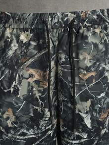 Manfinity Hypemode Pantalones cortos casuales para hombre con estampado de ramas y cintura con cordón, para vacaciones - Multicolor - Ver 4