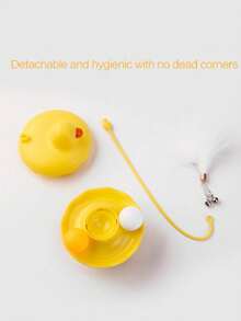 1 Set Duckling Roly-Poly Cat Toys, Self-Righting & Detachable & Washable Cat Wand With Feather Bell, Cat Pet Toys With Replaceable Heads, Multiple Options, Self-Entertaining Cat Toys, Cat Turntable, Cat Teaser - Multicolor - View 7