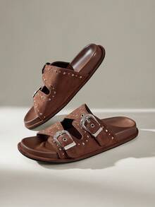 Solecia Ladies Commuter Fashion Versatile Daily Travel Casual Sandals - Coffee Brown - View 6