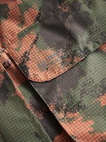 WanderVale Allover Print Flap Pocket Zip Up Jacket Sports - Army Green - View 8