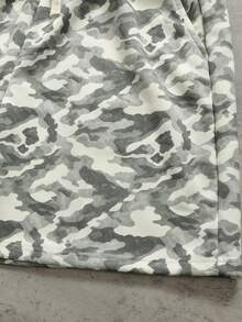 ROMWE MEN Street Life Men's Summer Casual Camouflage Print Shorts - White - View 5