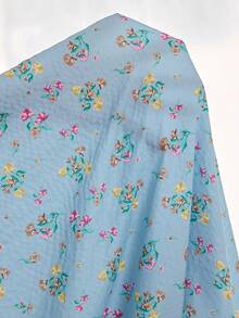 CottageSlumber Plus Size Women's Romantic Ditsy Floral Square Neck Short Sleeve Ruffle Patchwork Maxi Nightgown - Blue - View 7