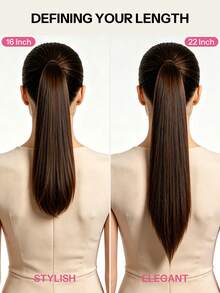 Pony Tails Real Hair Extension Straight Ponytail Extension Human Hair Invisible Wrap Around Ponytail Human Hair For Women Daily Work - S2 - View 6