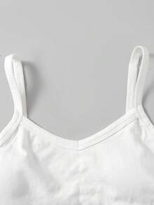 SHEIN Girlism 3件組青少年女孩簡約基本款V領加墊透氣內衣套裝 白色 - 白色 - 查看 6